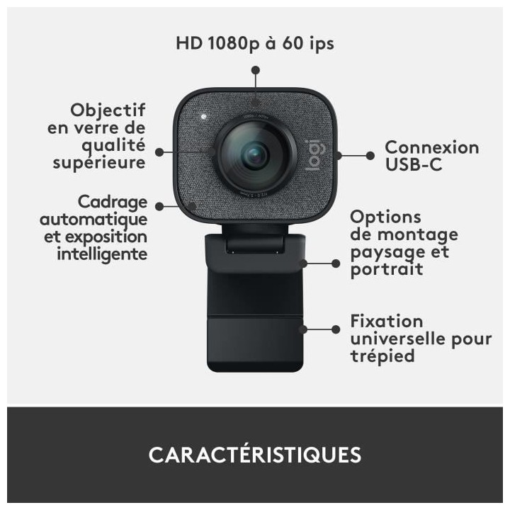 Logitech StreamCam : webcam pour streaming YouTube et Twitch, full HD
