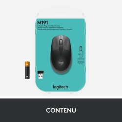 LOGITECH - Souris sans fil ergonomique M190 - Noir