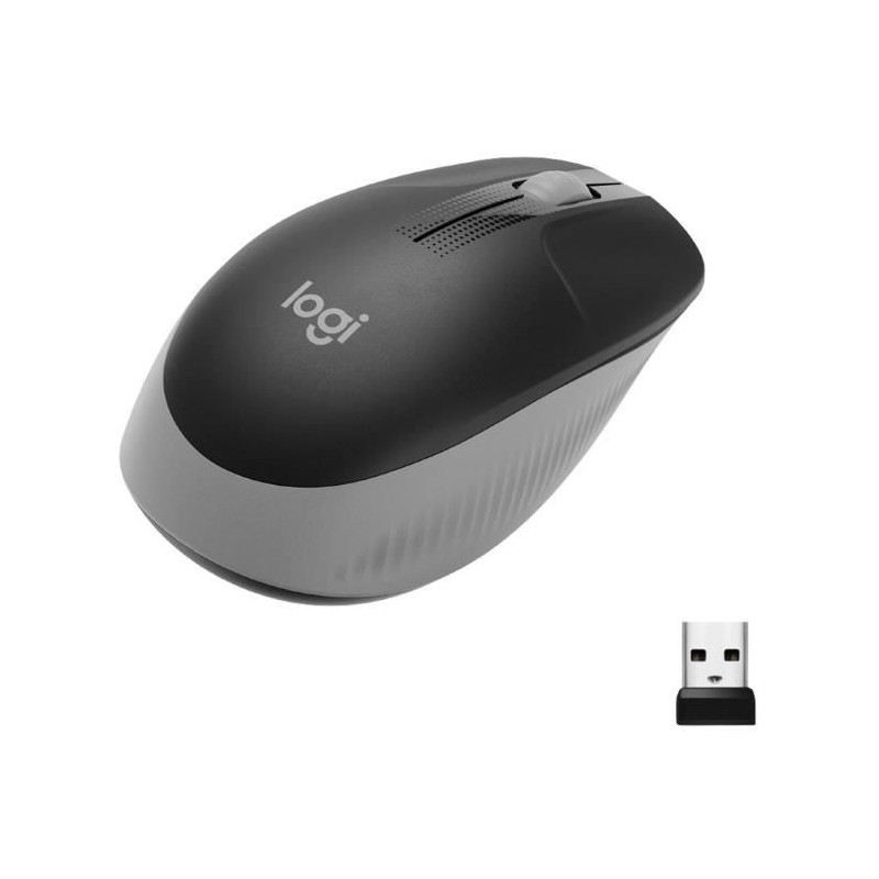 Souris sans fil - Logitech - M190 ergonomique - Gris