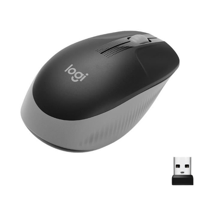 Souris sans fil - Logitech - M190 ergonomique - Gris