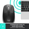 Souris sans fil - Logitech - M190 ergonomique - Gris