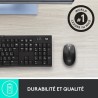 Souris sans fil - Logitech - M190 ergonomique - Gris