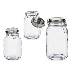 Pot en verre Argenté Transparent verre 1,5 L