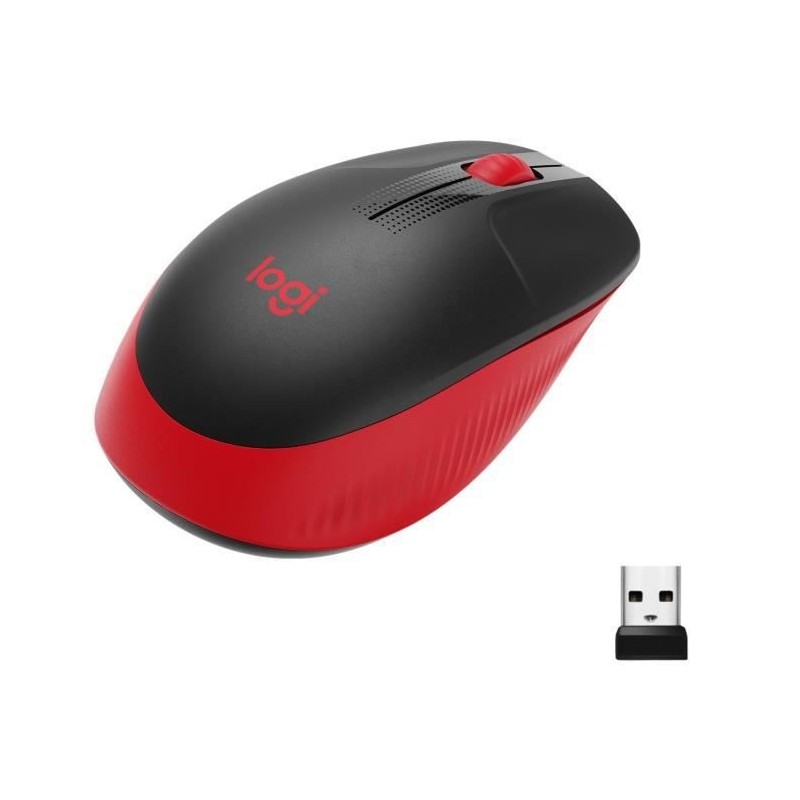 Souris sans fil - Logitech - M190 - ergonomique - Rouge