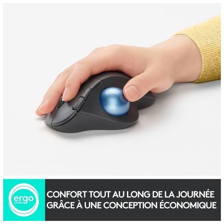 Souris Ergonomique - Sans fil - LOGITECH - ERGO M575 - Trackball - Gra