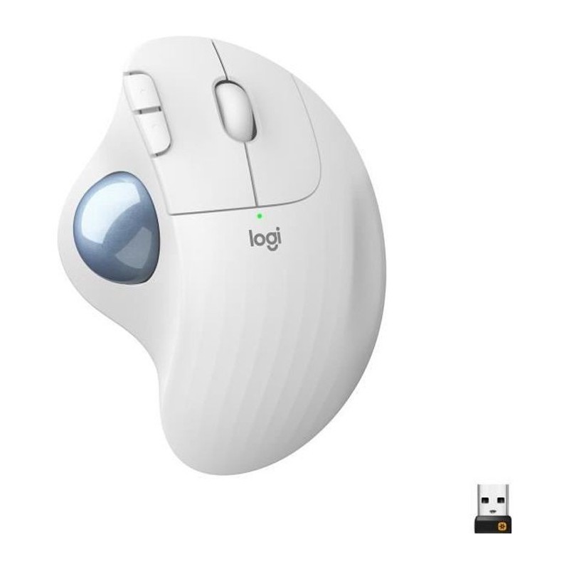 Souris Ergonomique - Sans fil - LOGITECH -ERGO M575 - Trackball - Blanc