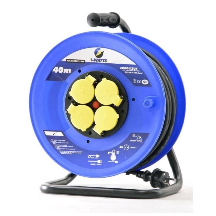 I-WATTS Enrouleur 40m 3x1,5mm HO7