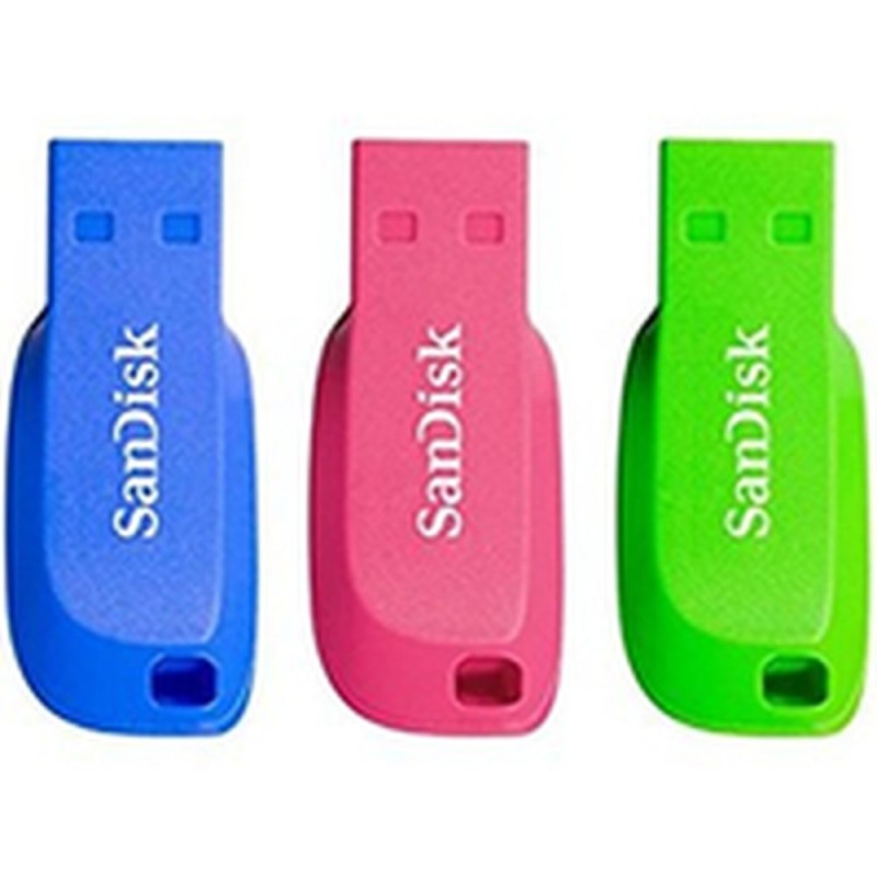 Pendrive SanDisk SDCZ50C-016G-B46T Bleu Rose Vert 16 GB (3 Unités)