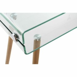 Table d'appoint DKD Home Decor Transparent Naturel Verre Hêtre 122 x 40 x 73 cm