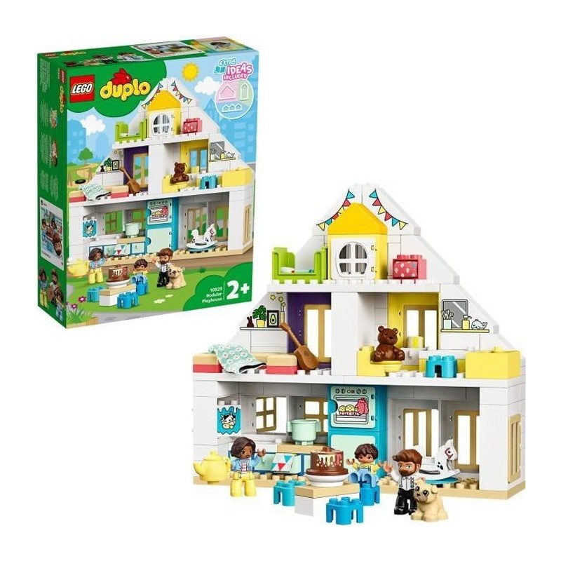 LEGO 10929 DUPLO Town La Maison Modulable 3-en-1, Maison de Poupée pour Garçons et Filles 2 ans et plus, Figurines et Animaux