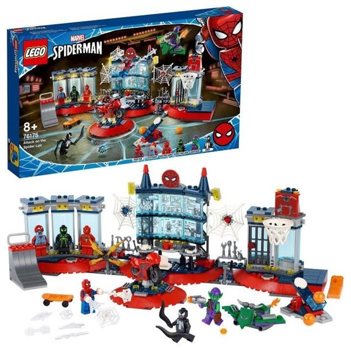 LEGO Marvel 76175 L'Attaque contre le Repaire de Spider, Jouet Marvel