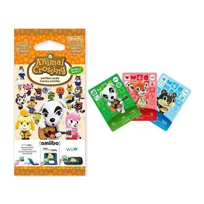 Animal Crossing - Cartes Amiibo - Série 2 (paquet de 3 cartes dont 1 spéciale)