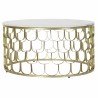 Table d'appoint DKD Home Decor 81 x 81 x 42 cm Doré Blanc Plastique Marbre Fer