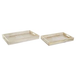 Jeux de plateaux DKD Home Decor S3021597 43,5 x 27 x 5,5 cm Marron Bois de manguier (2 Unités)