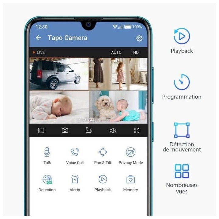 TP-Link Tapo Caméra Surveillance WiFi Tapo C200, camera ip 1080P avec