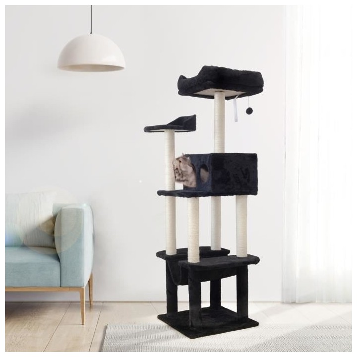 Arbre a chat TACO - 49x 49 x 163 cm - Noir