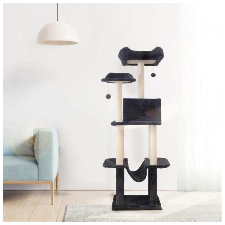 Arbre a chat TACO - 49x 49 x 163 cm - Noir