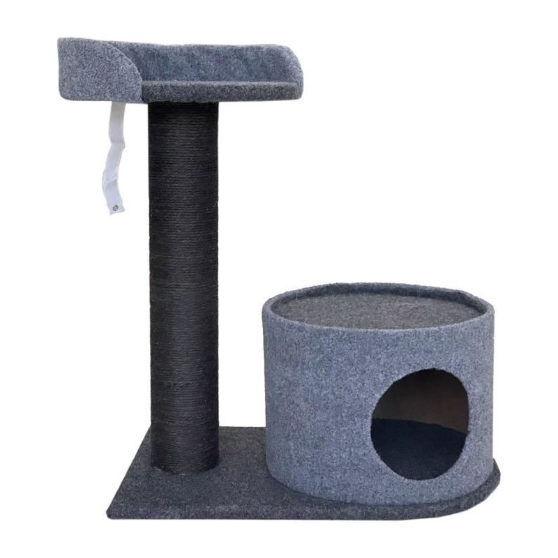 Arbre a chat TOBBY - 65 x 55 x 35cm - Gris&Noir