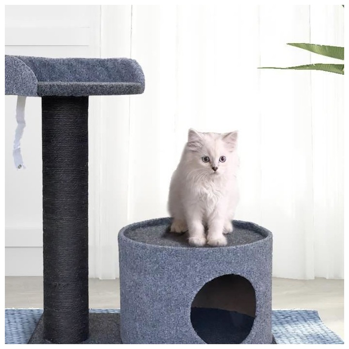 Arbre a chat TOBBY - 65 x 55 x 35cm - Gris&Noir