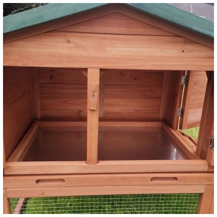 Clapier a lapin POMPON - Espace extérieur - 156x52x68cm - Abri Bois d