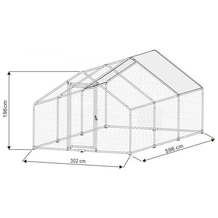 Enclos poulailler GALINA - 18m² - Acier