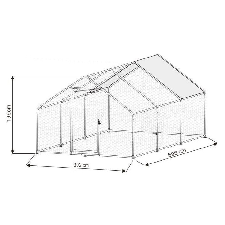 Enclos poulailler GALINA - 18m² - Acier