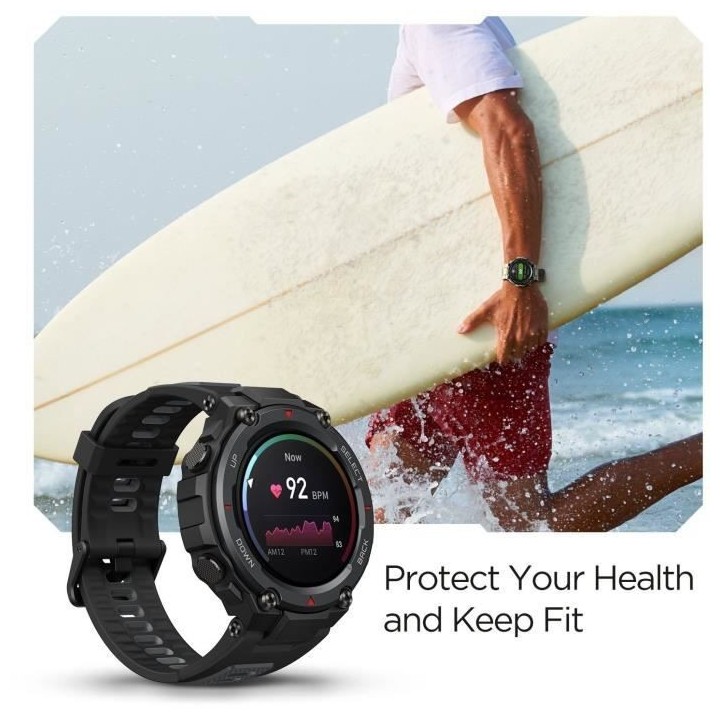 AMAZFIT T-Rex Pro - Montre connectée - Noir