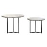 Jeu de 2 tables DKD Home Decor Beige Gris Fer Nacre noire 76 x 76 x 60 cm