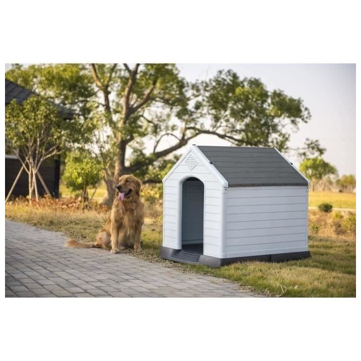 Niche en plastique - OLAF - 87,7 x 78,5 x 81,5 cm - Toit Gris