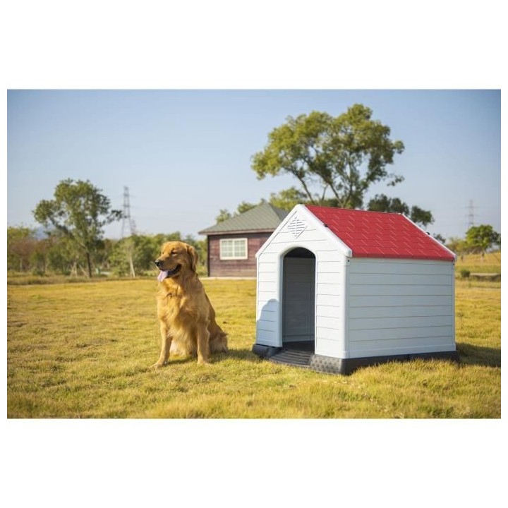 Niche en plastique OLAF - 87,7 x 78,5 x 81,5 cm - Toit Rouge