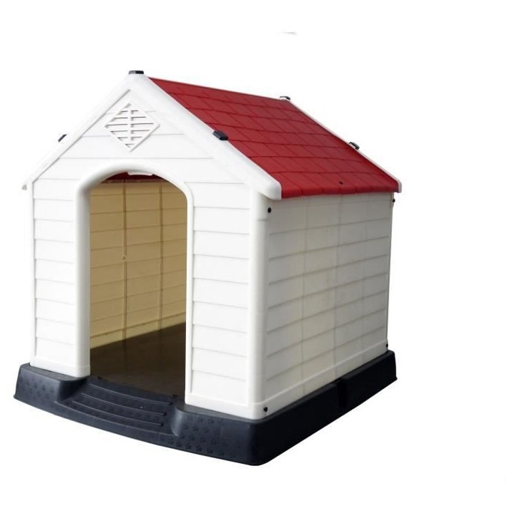 Niche en plastique OLAF - 87,7 x 78,5 x 81,5 cm - Toit Rouge