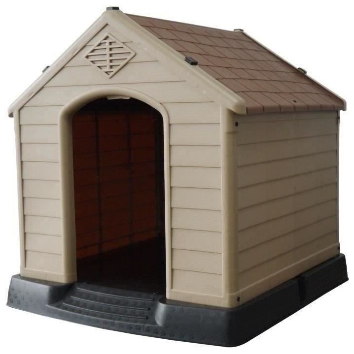 Niche en plastique pour chien - OLAF - Mocha et chocolat - 87.7*78.5*8