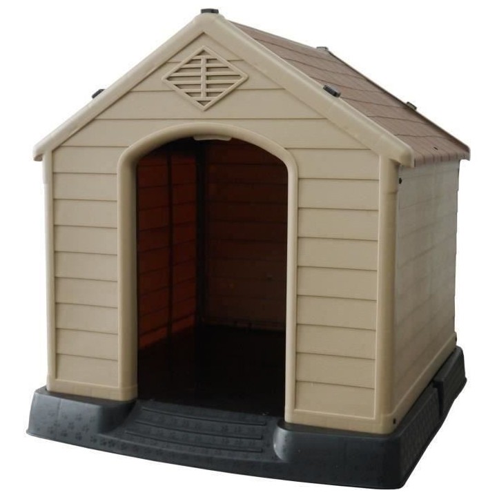 Niche en plastique pour chien - OLAF - Mocha et chocolat - 87.7*78.5*8