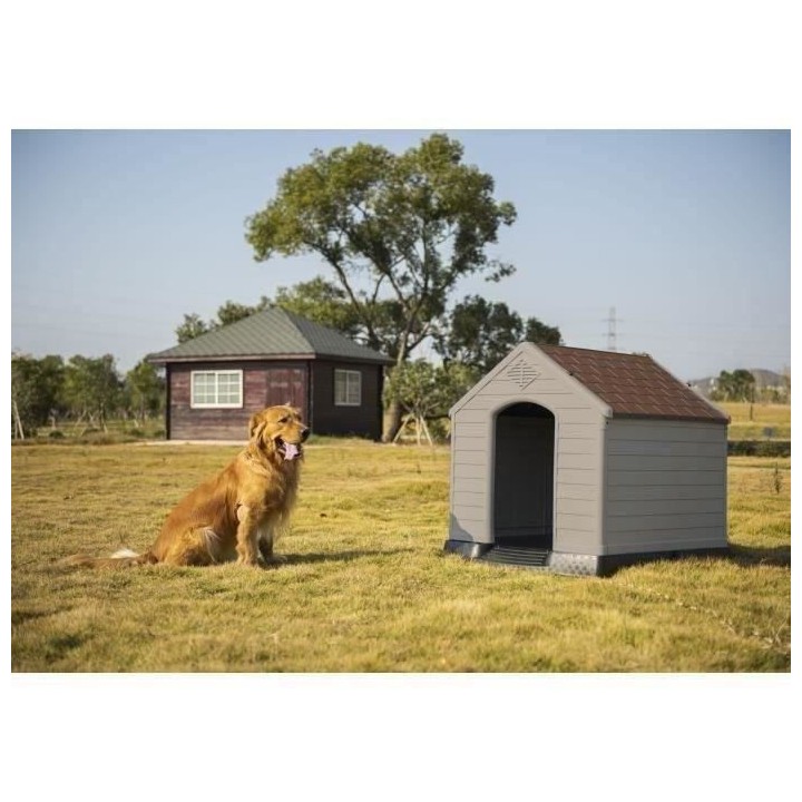 Niche en plastique pour chien - OLAF - Mocha et chocolat - 87.7*78.5*8