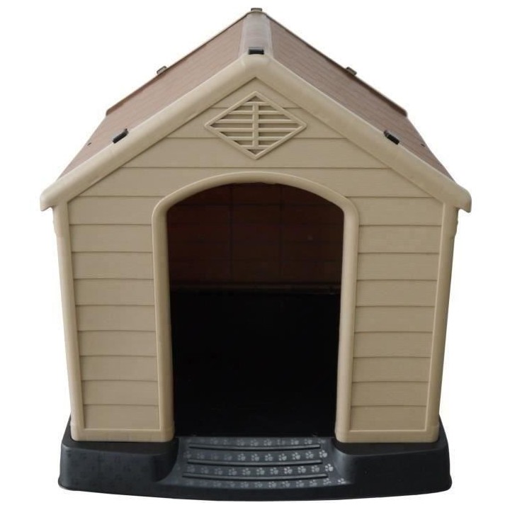 Niche en plastique pour chien - OLAF - Mocha et chocolat - 87.7*78.5*8