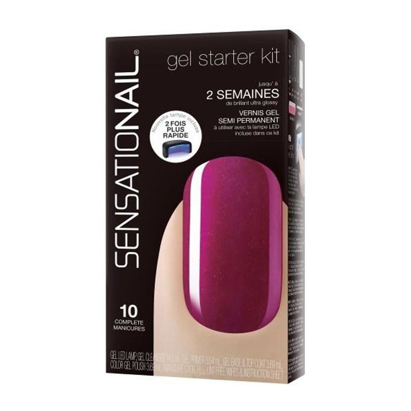 SENSATIONAIL Starter Kit vernis gel semi-permanent Raspberry Wine 71584 - Rouge framboise