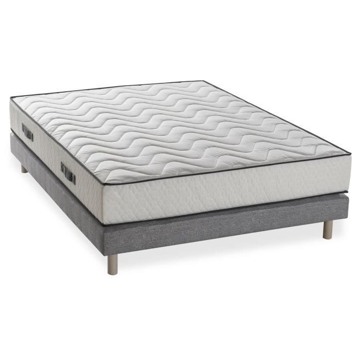 DEKO DREAM CONFORT Pack pret a dormir - Matelas + sommier 160x200 + co