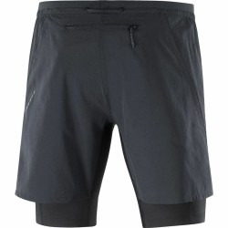 Short de Sport pour Homme Salomon Cross Twinskin Noir