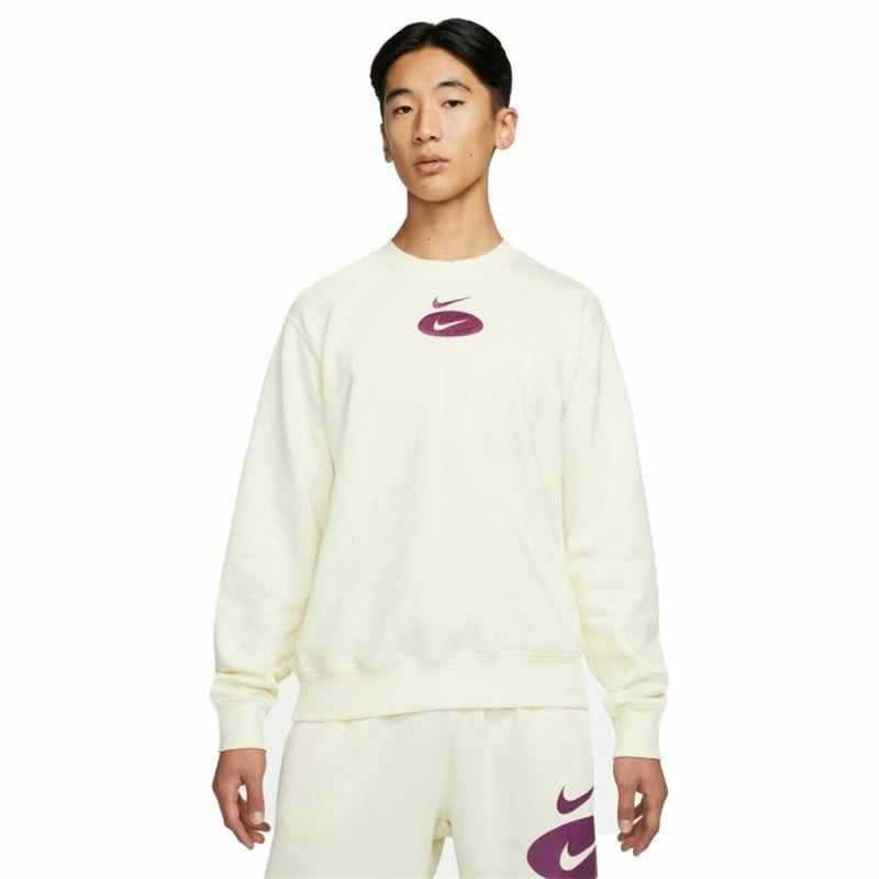 Sweat sans capuche homme Nike Swoosh League Blanc