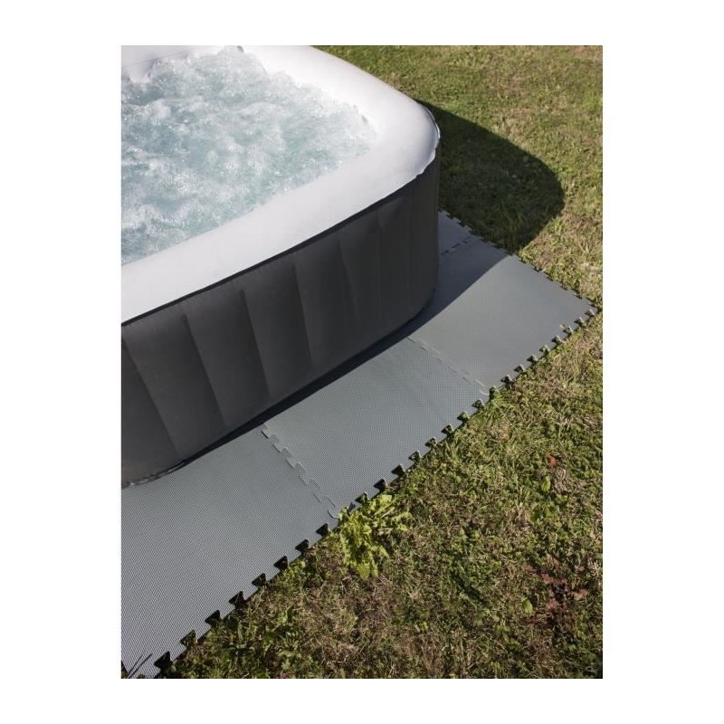 GRE Lot de 9 dalles de protection de sol - En mousse gris anthracite 50x50x0,8 cm