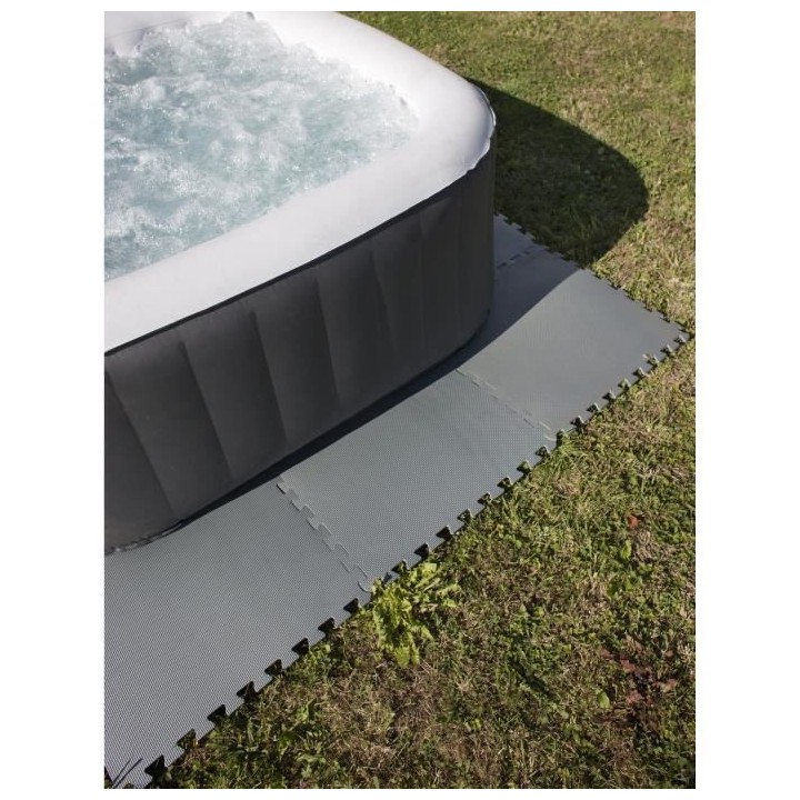 GRE Lot de 9 dalles de protection de sol - En mousse gris anthracite 5