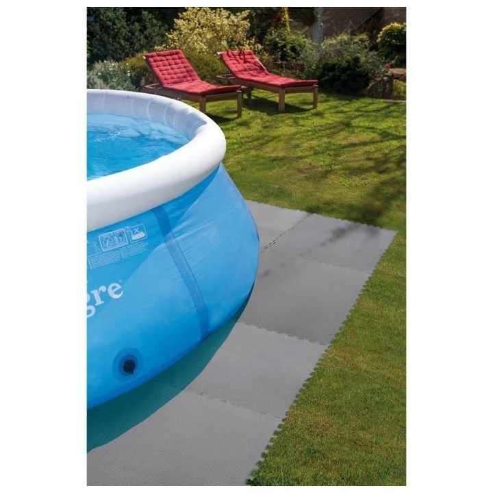 GRE Lot de 9 dalles de protection de sol - En mousse gris anthracite 5