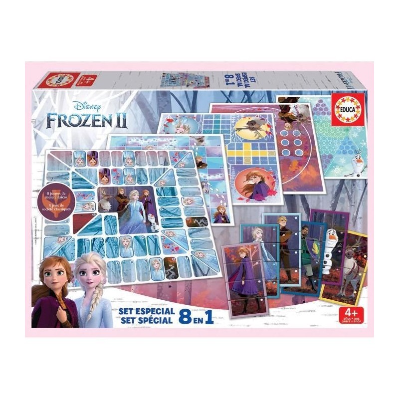 Set 8 en 1 Frozen - Jeu de société - EDUCA