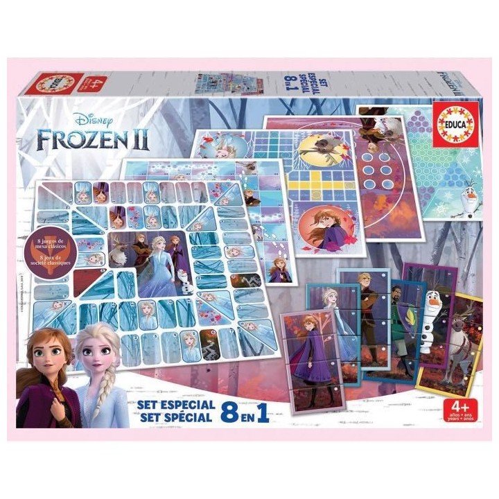 Set 8 en 1 Frozen - Jeu de société - EDUCA
