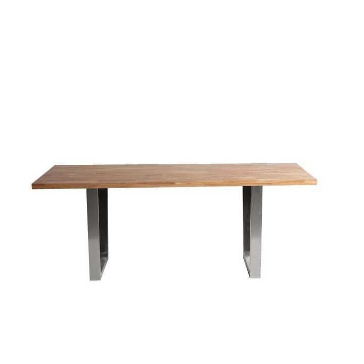 Table a manger - Décor chene et acier - L 200 x P 100 x H 76 cm - NOA