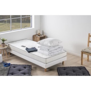 Pack pret a dormir TOP matelas 90x190 cm + Sommier + Couette + 1 oreil