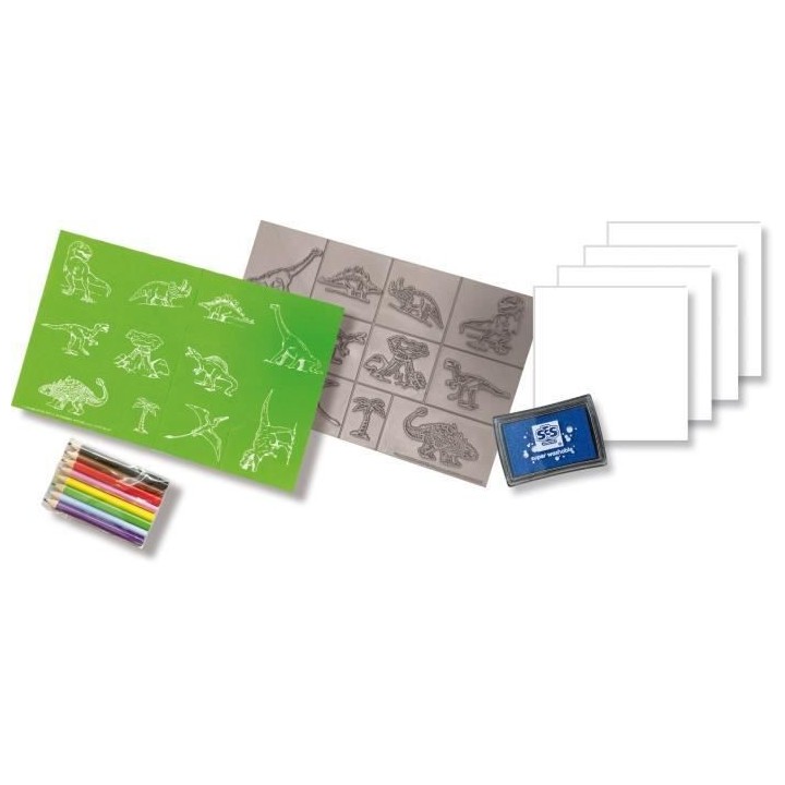 SES CREATIVE Kit de tampons dinosaures