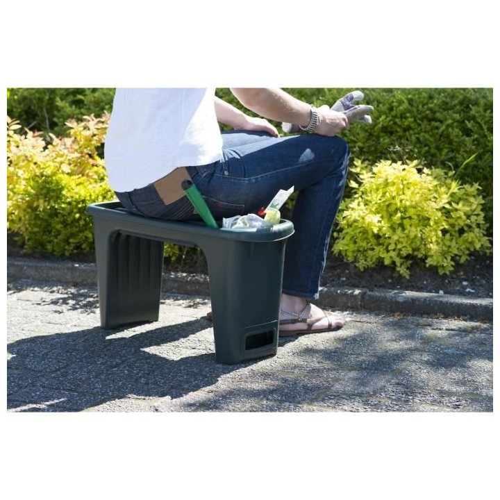 Nature Tabouret de jardinage 2-en-1 65,5 x 25 x 34 cm Vert