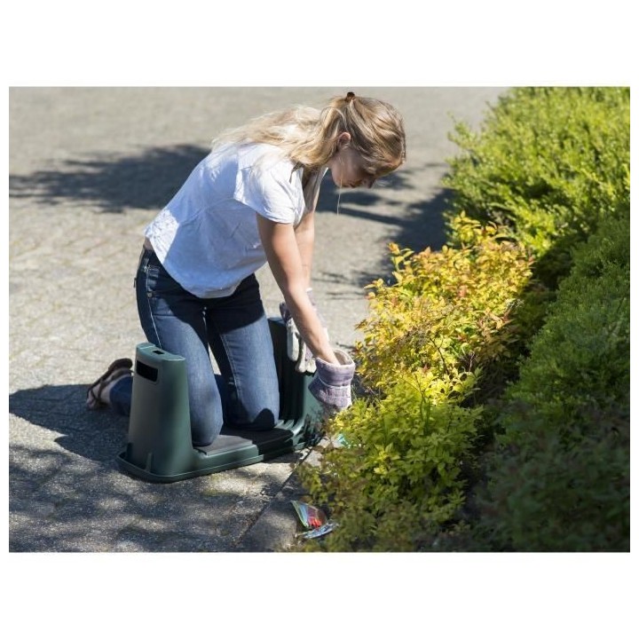 Nature Tabouret de jardinage 2-en-1 65,5 x 25 x 34 cm Vert