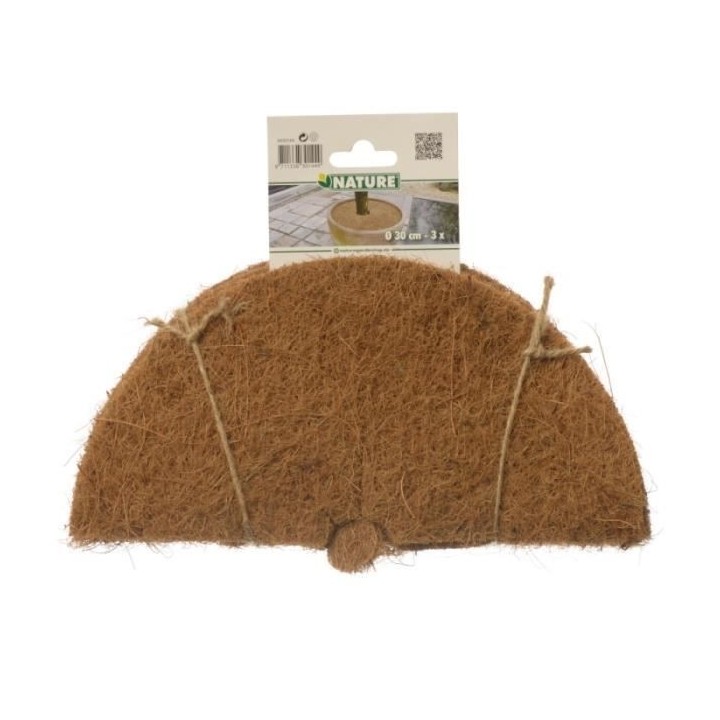 NATURE Lot de 3 disques de plantation en coco - Ø 30 cm - Epaisseur +